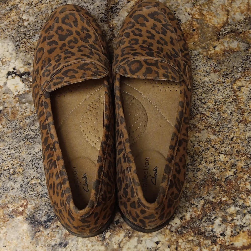 Clarks suede loafers